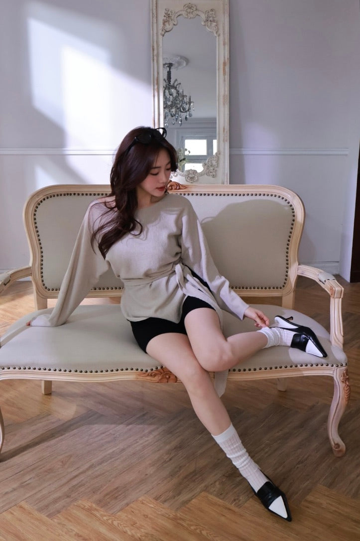 樂福撞色尖頭鞋-黑