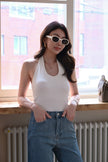 掛脖美背Bar top-白