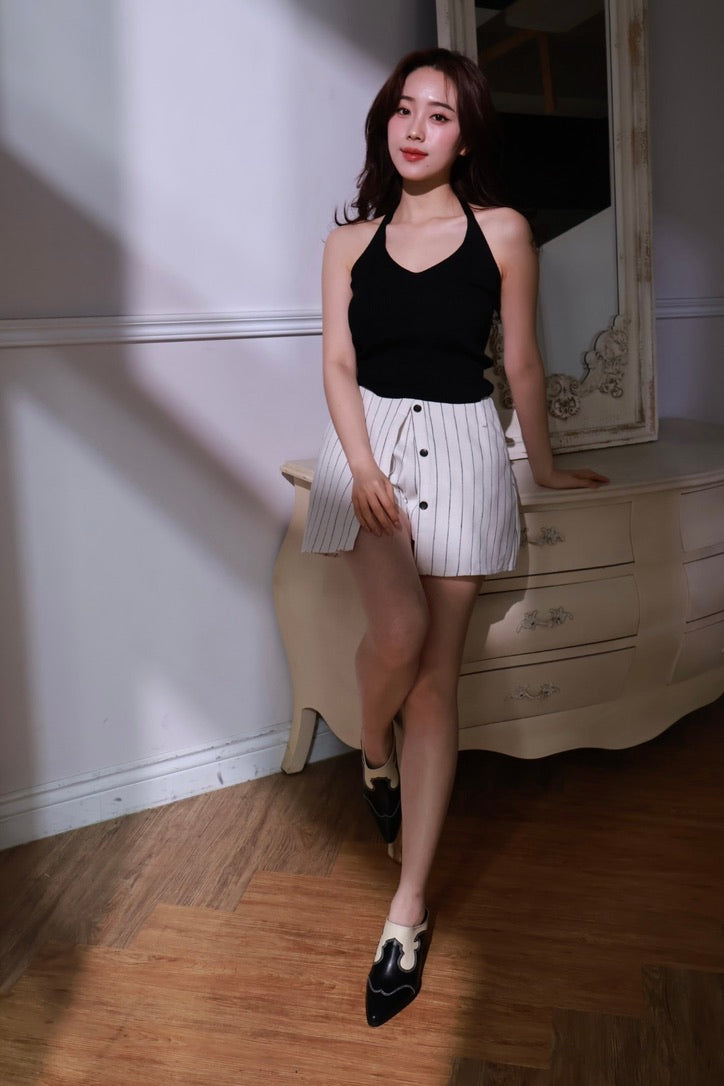 牛仔雕花穆勒鞋-黑