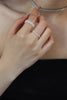 Sparkling Sugar Cube Diamond Ring-Silver
