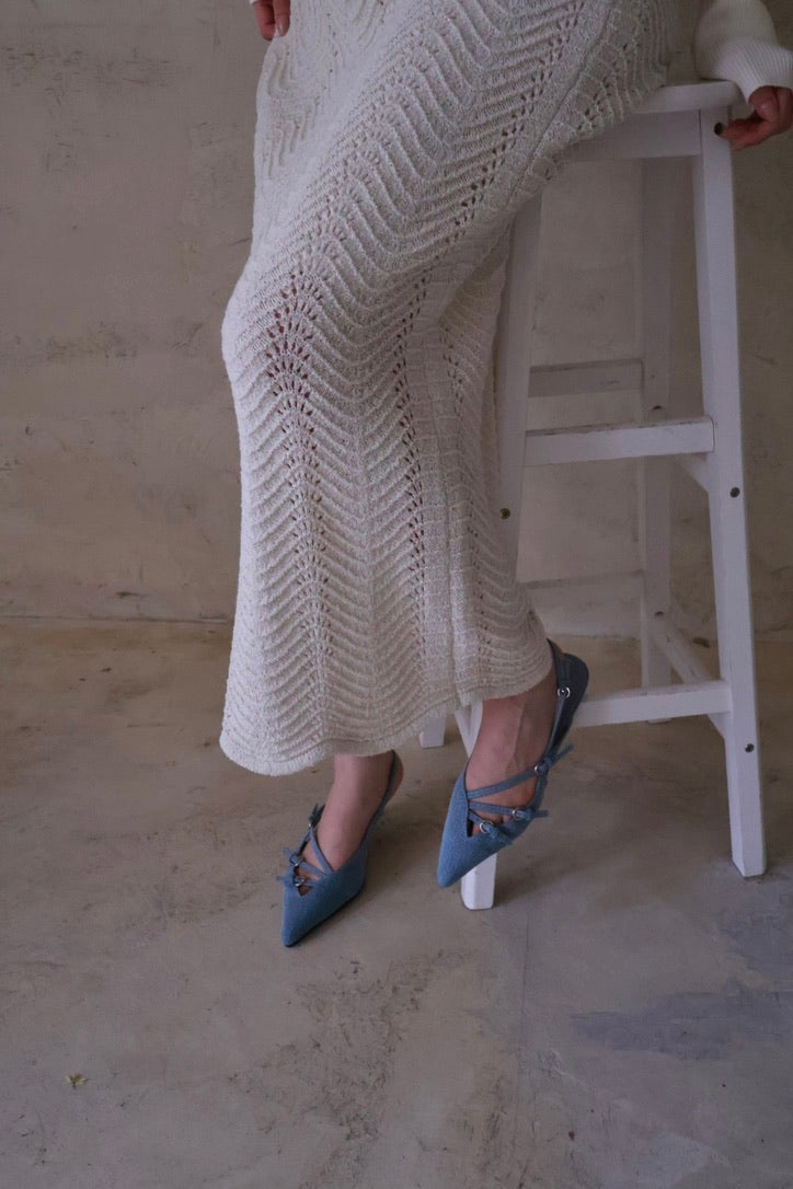 miu系三釦尖頭鞋-藍