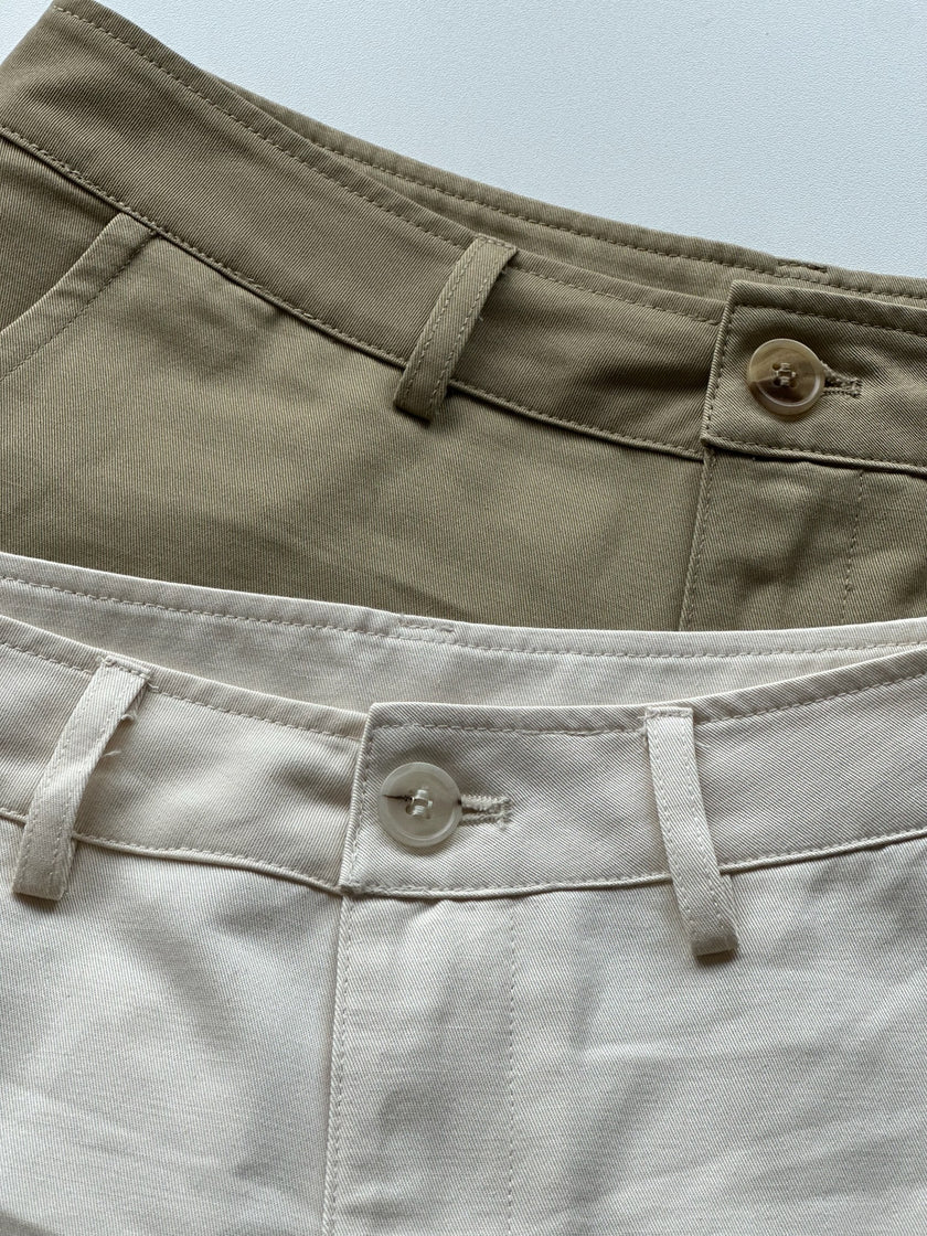 挺版工裝休閒短褲-卡其