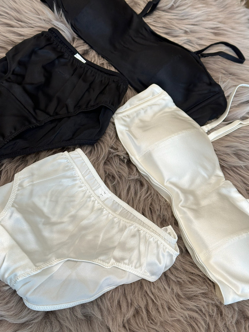 真絲緞面平口內衣組