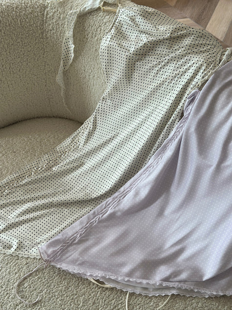 法式波點美背睡裙-紫