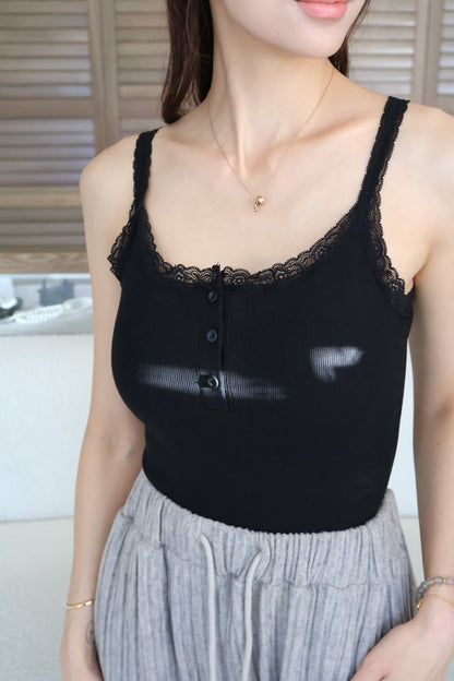 蕾絲彈性BRA TOP-黑