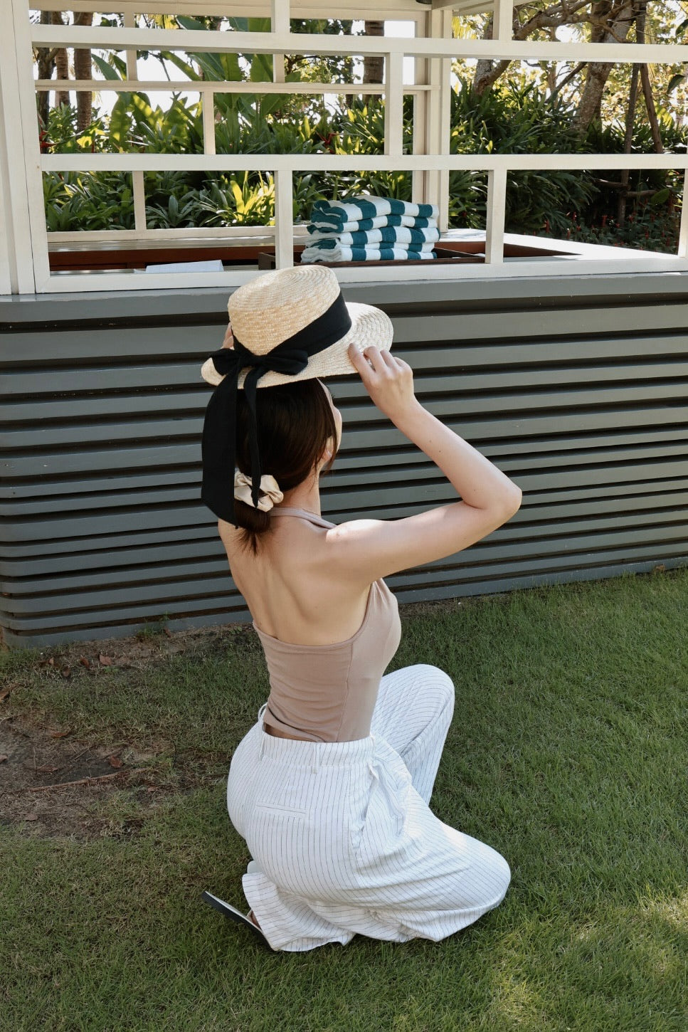 夏日多穿法bra top-奶茶