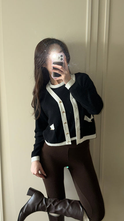 小香風上衣外套兩件組-黑