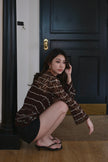 輕氧針織背心兩件套-咖