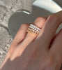 Sparkling Sugar Cube Diamond Ring-Gold