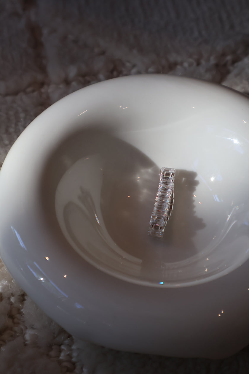 閃耀方糖排鑽戒-銀