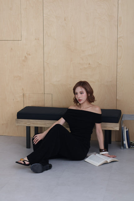 假期針織休閒褲-黑