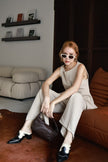 博主真皮肩提包-深咖