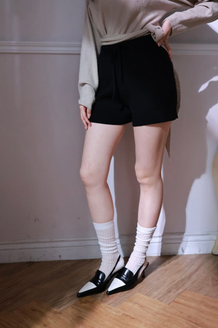 樂福撞色尖頭鞋-黑