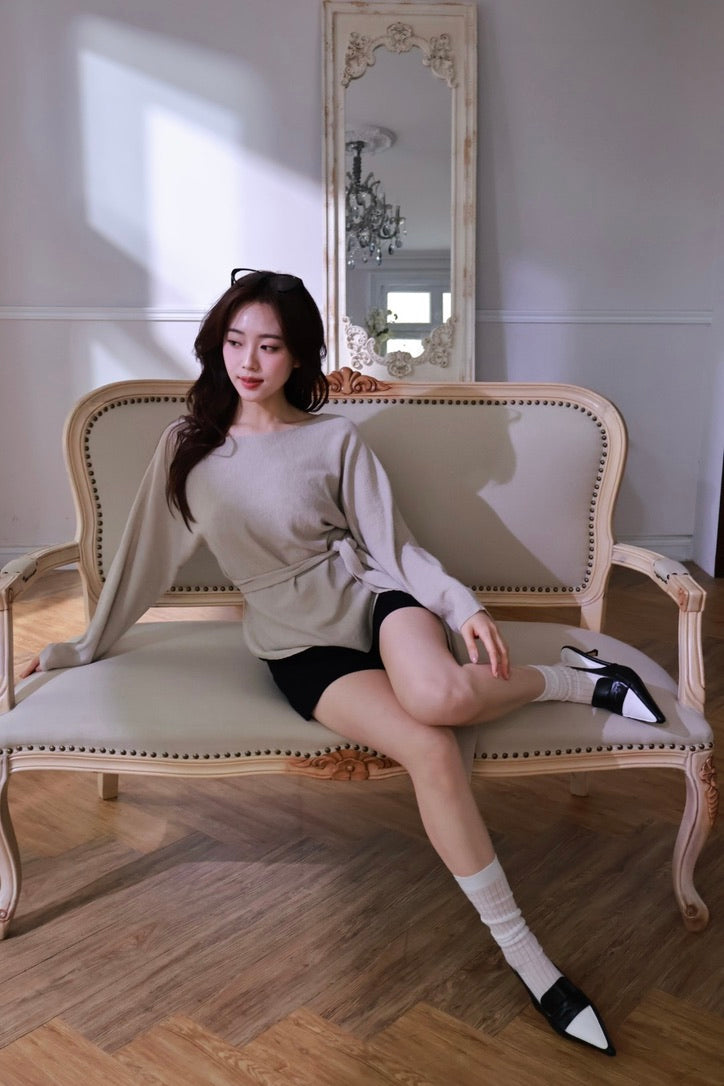 樂福撞色尖頭鞋-黑