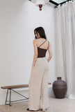 【包色優惠】琥珀斜肩Bra top-咖