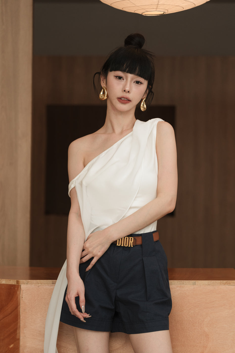透紗披肩美背上衣-白