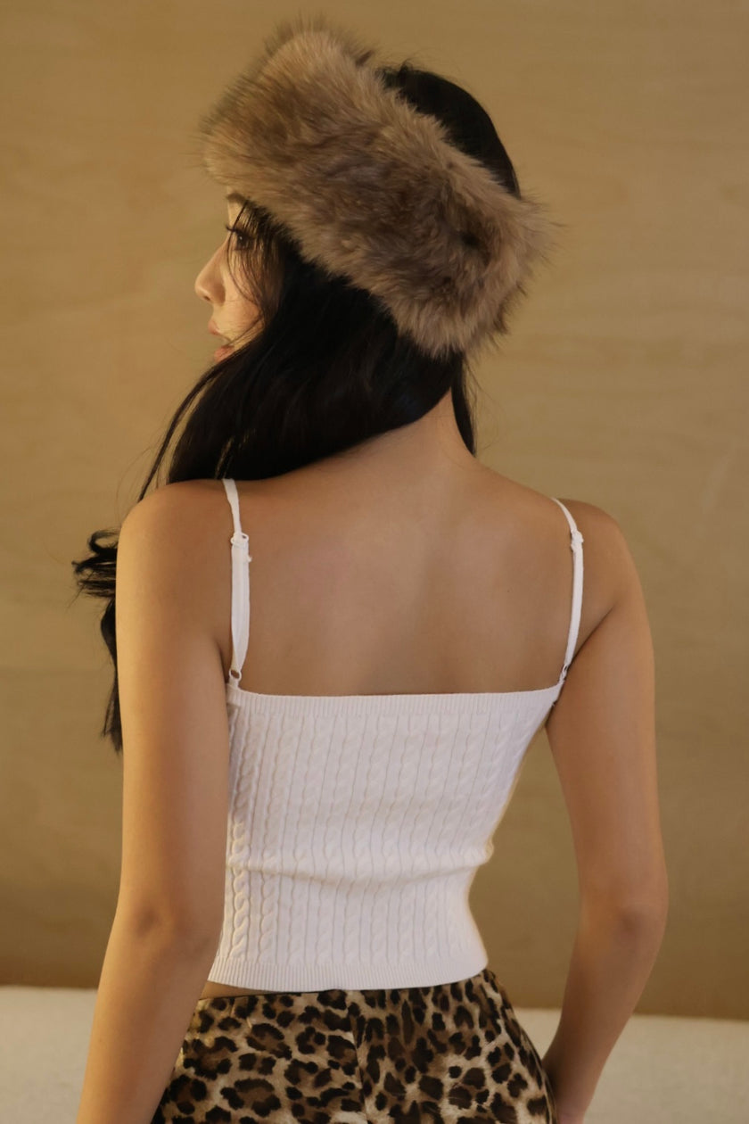 斯拉夫皮草髮帶-淺棕