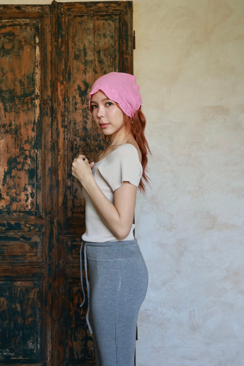 法式美背飛袖上衣-奶茶