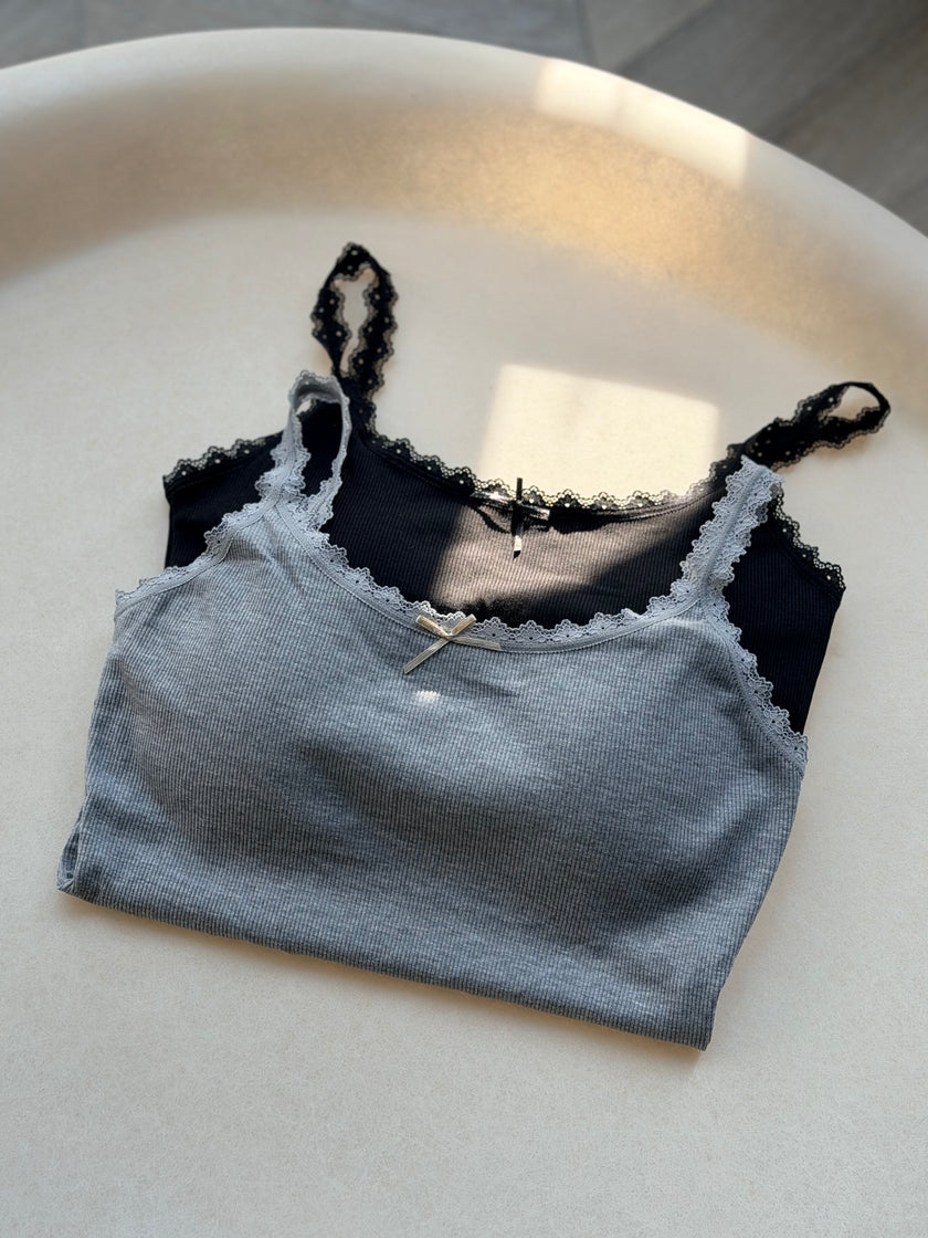 蕾絲彈性BRA TOP-黑