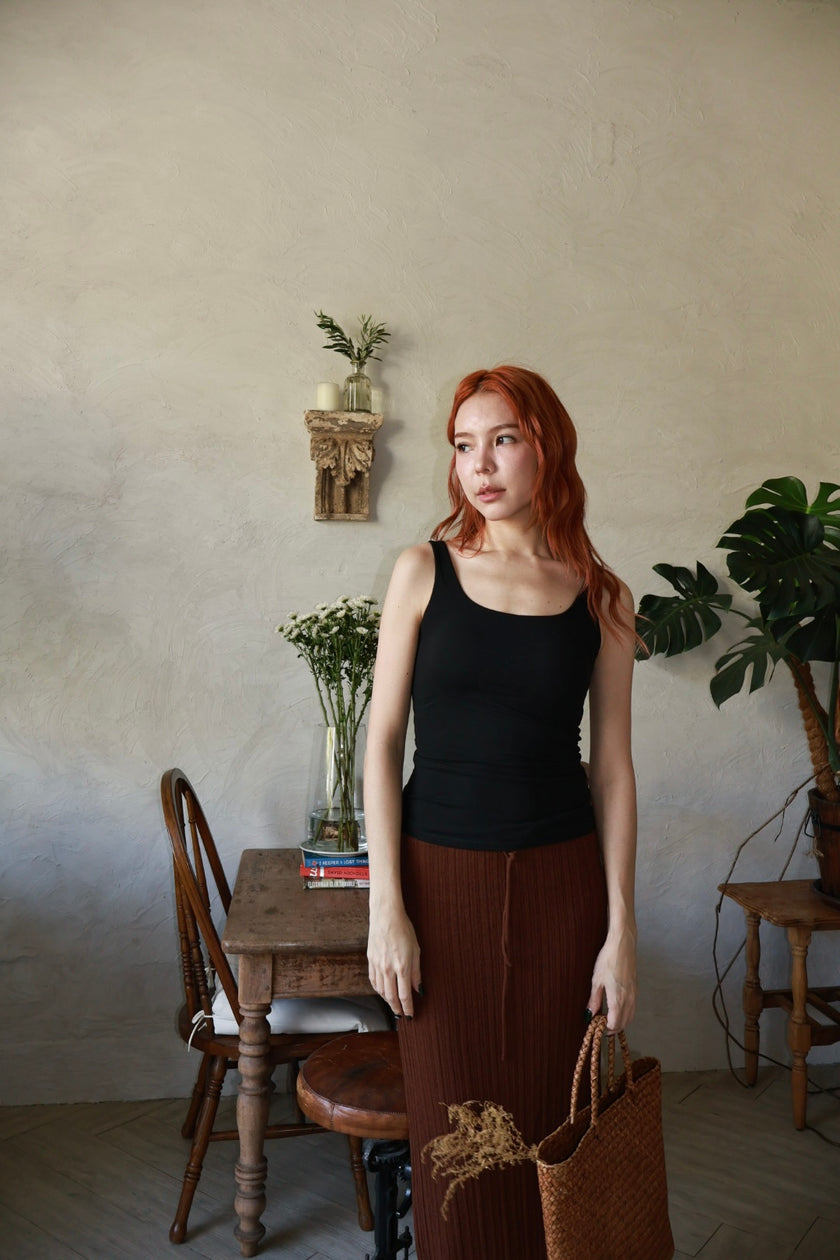 裸感降溫胸墊背心-黑