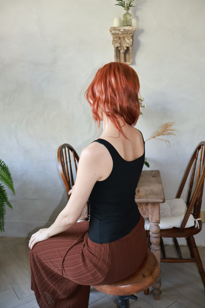 裸感降溫胸墊背心-黑