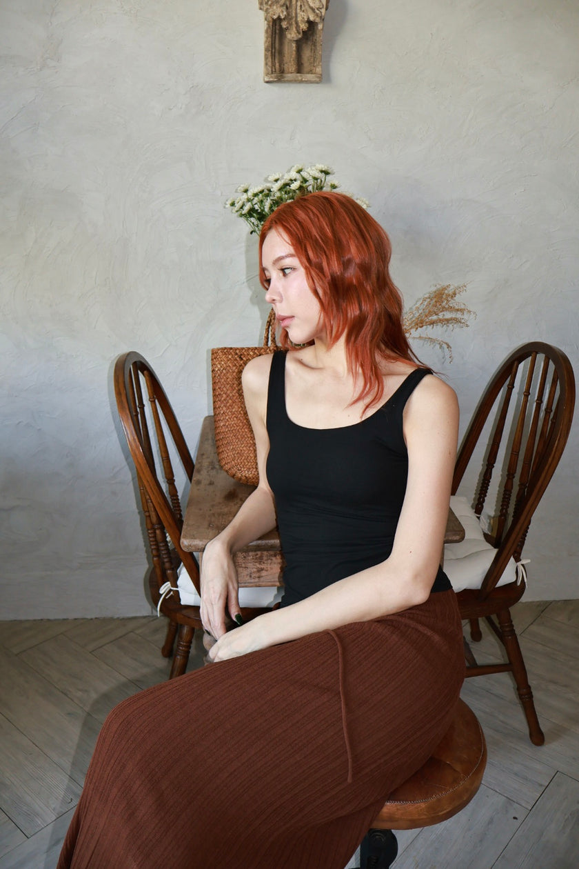 裸感降溫胸墊背心-黑