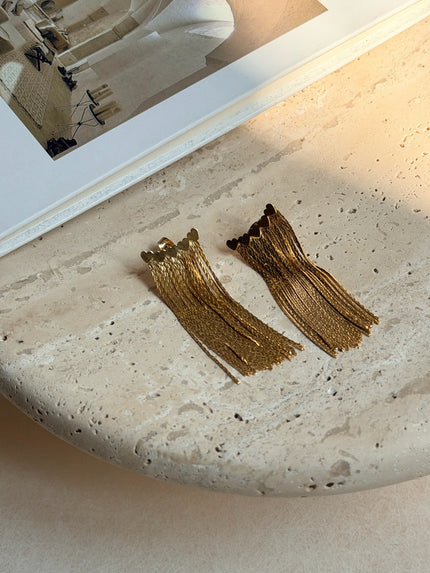 午夜星河流蘇耳環-金