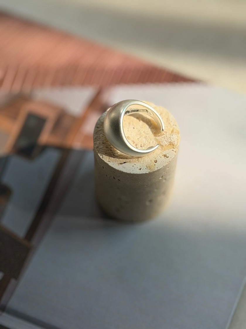 冷淡風啞光戒指-銀