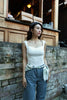 簡約兩穿方領Bra top-白