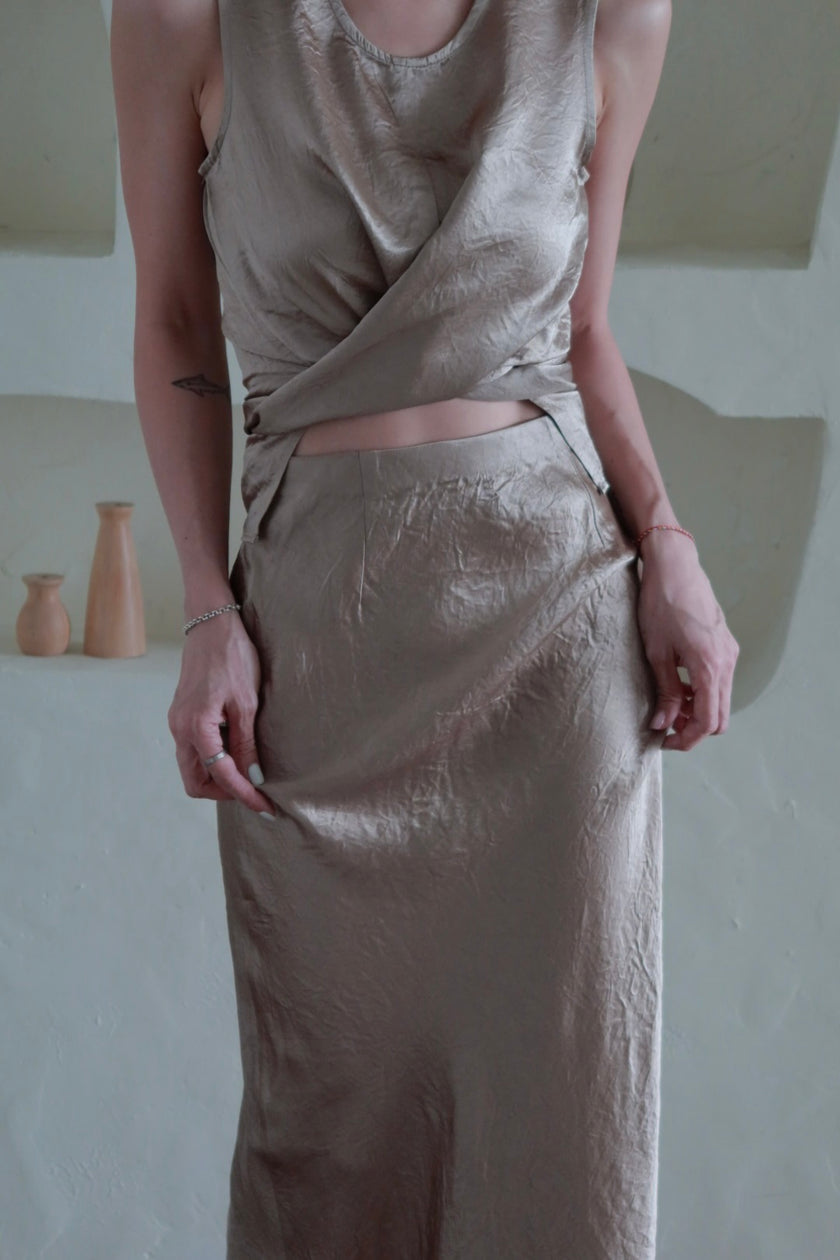 緞面光澤魚尾半裙