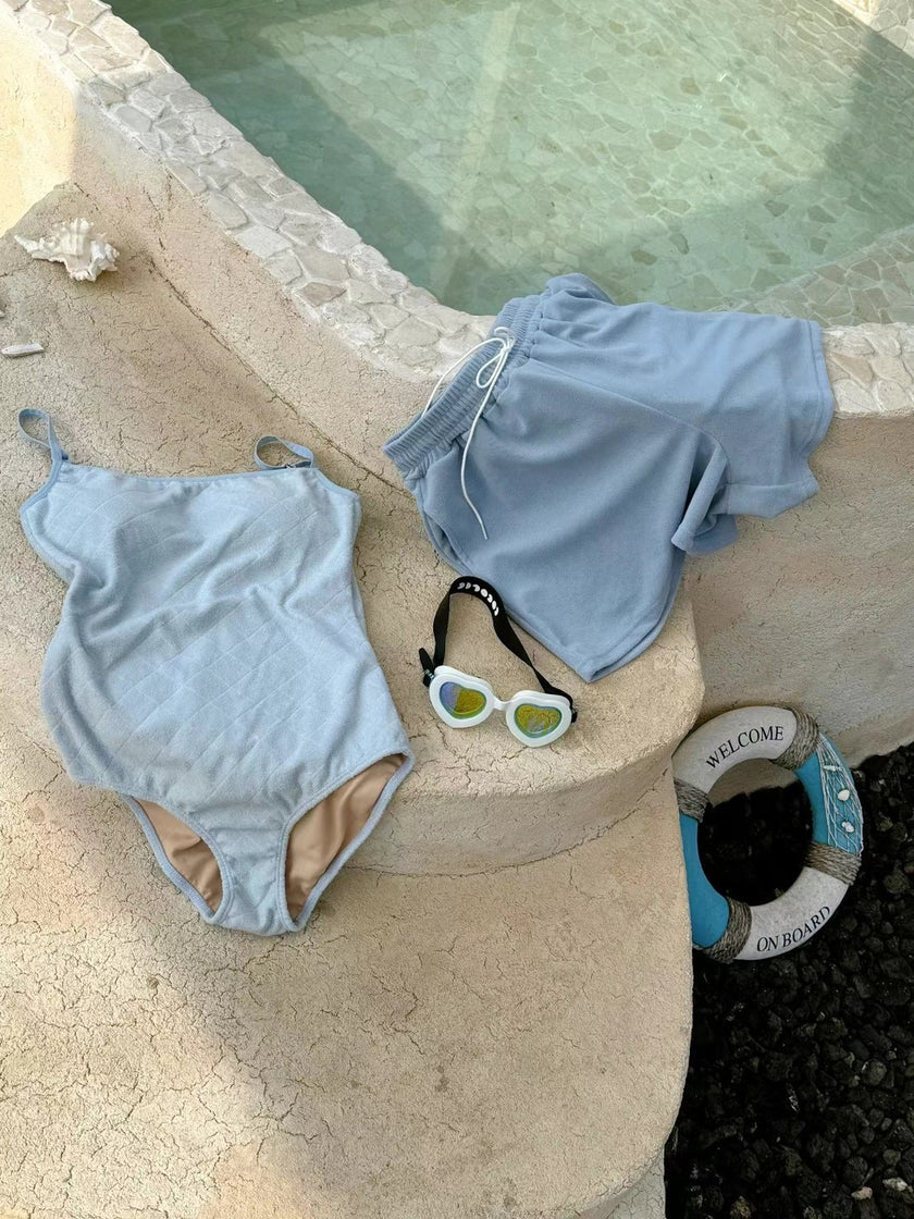 小香風毛巾布連體泳衣