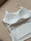 細肩挖U美背Bra top-白