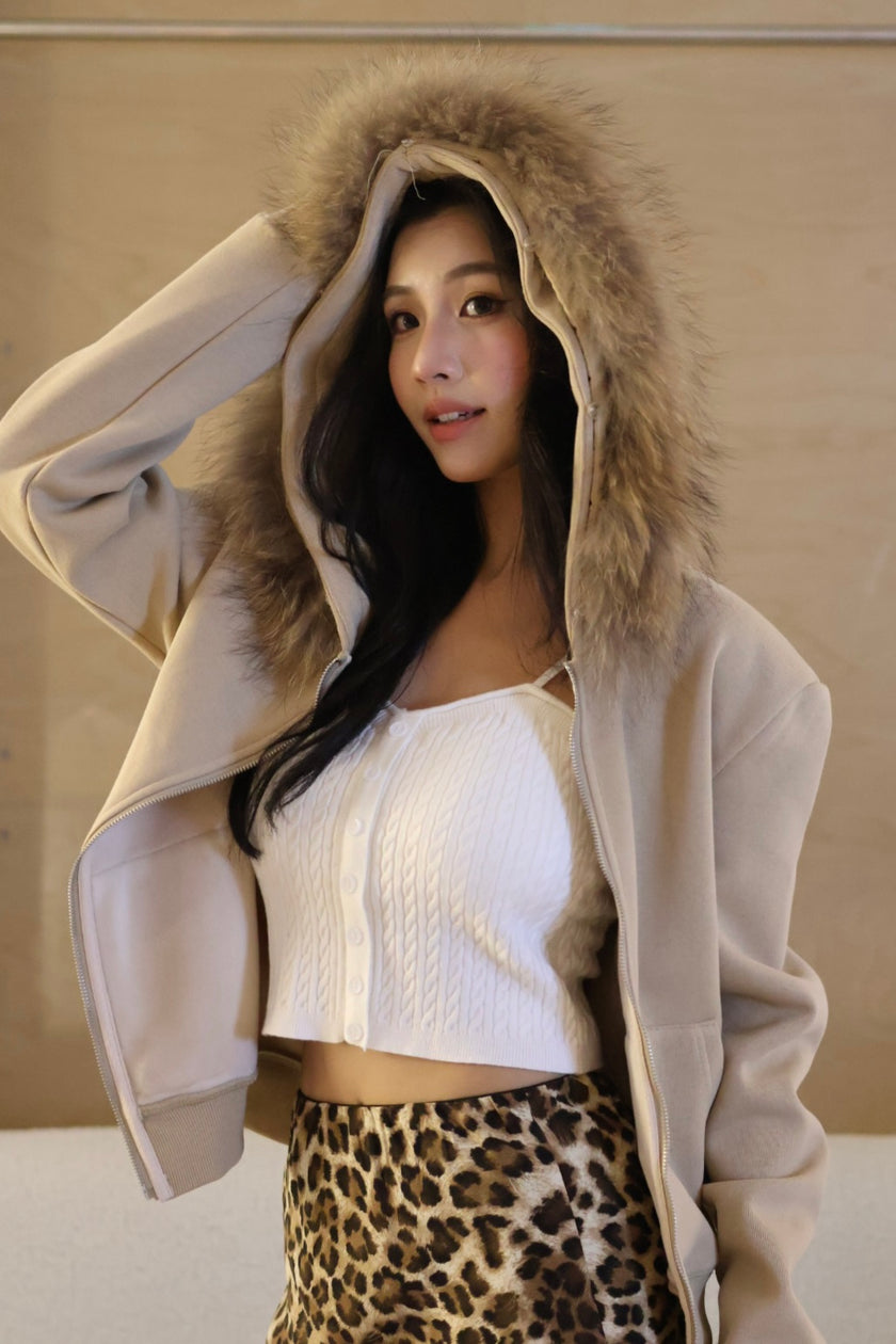 麻花織紋排釦背心-白