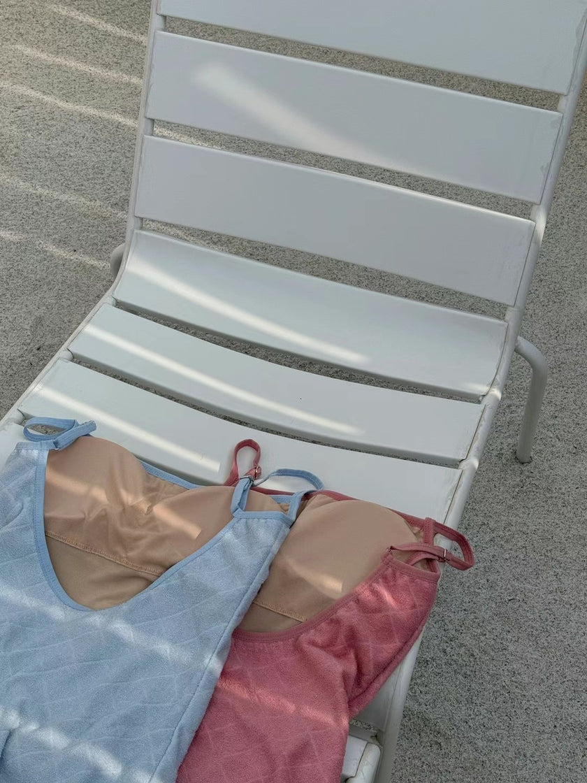 小香風毛巾布連體泳衣