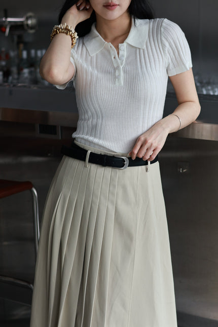 微風polo針織衫-白