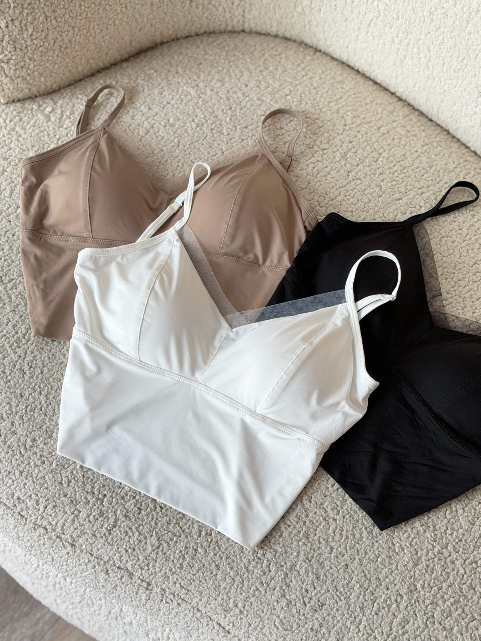 面膜網紗Bra top-白