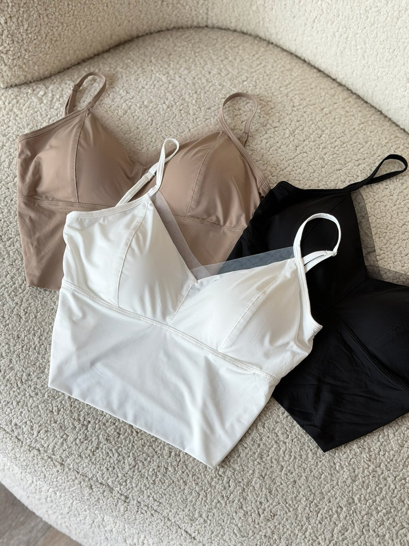 面膜網紗Bra top-白