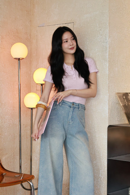 微風polo針織衫-粉