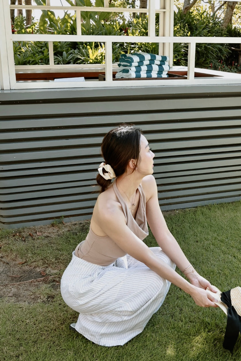 夏日多穿法bra top-奶茶