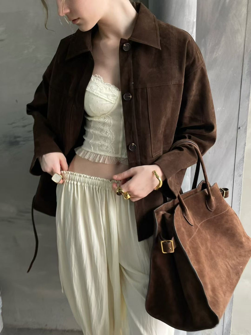 午夜波點蕾絲馬甲-白