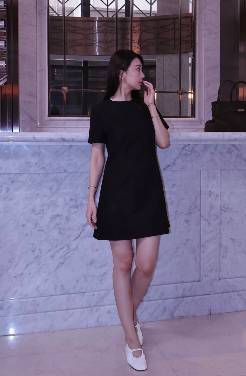 格雷縮腰氣質洋裝-灰