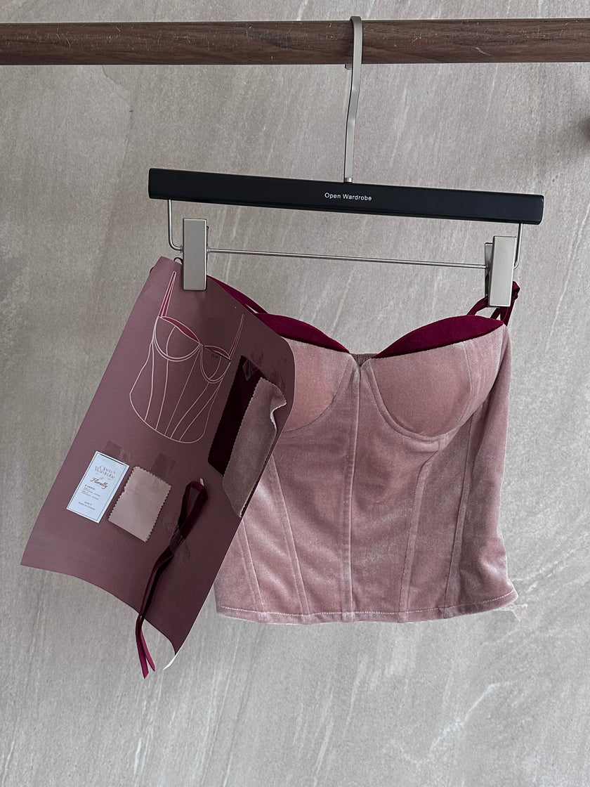 假兩件拼接馬甲-玫瑰煙粉