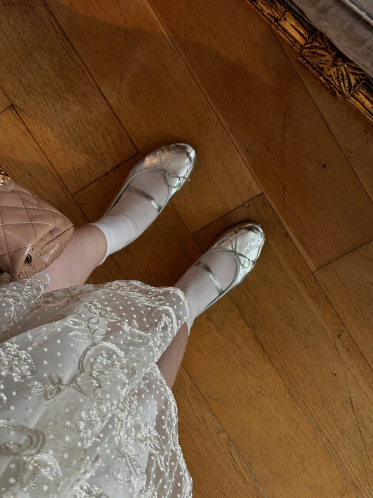 銀色芭蕾娃娃鞋