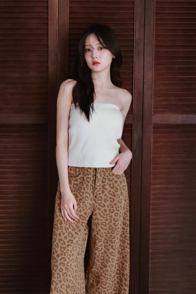 坑條平口Bra Top-灰