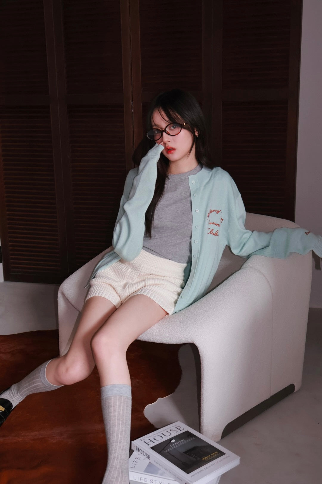 Blogger Embroidered Knit Jacket - Mint Green