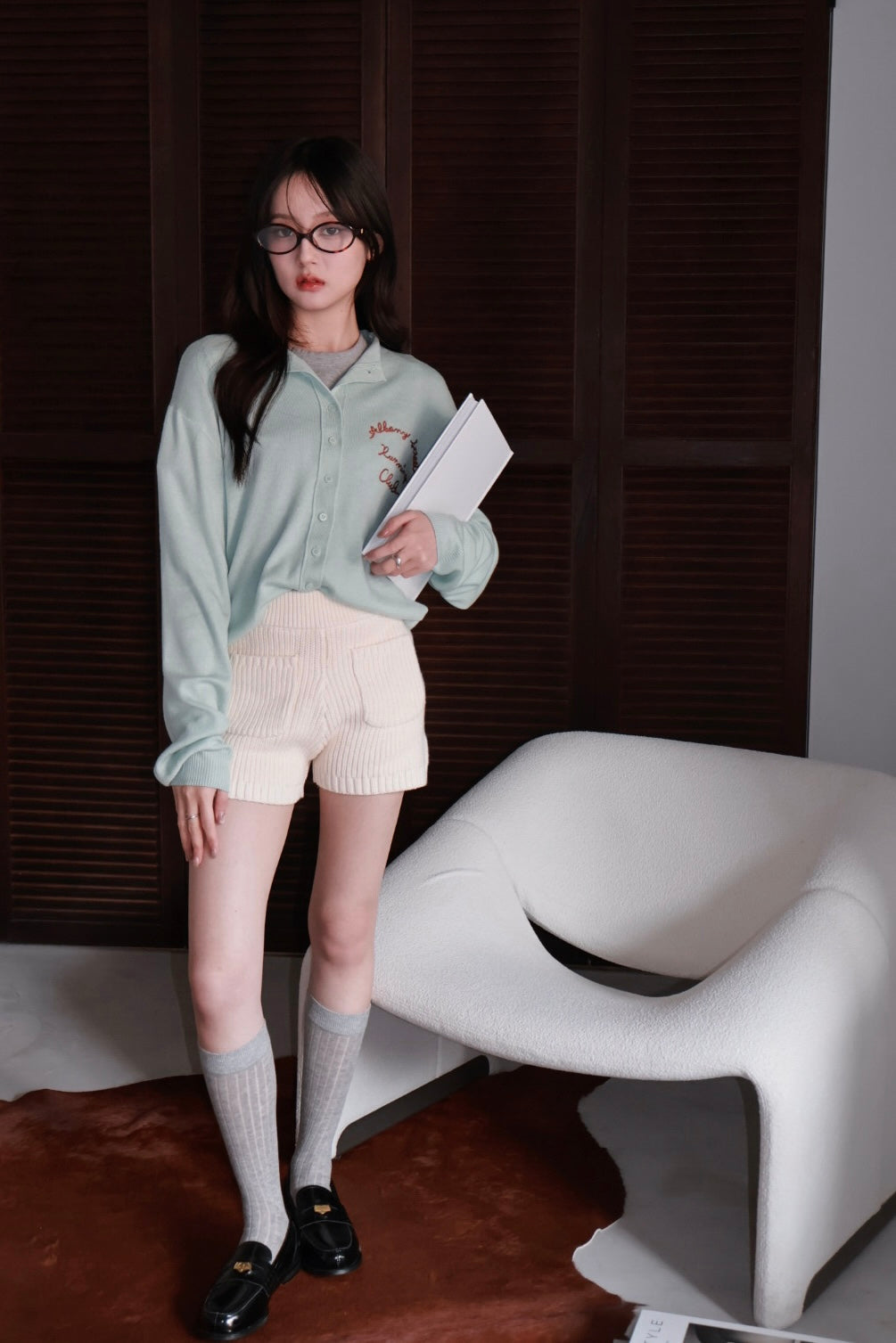 Blogger Embroidered Knit Jacket - Mint Green