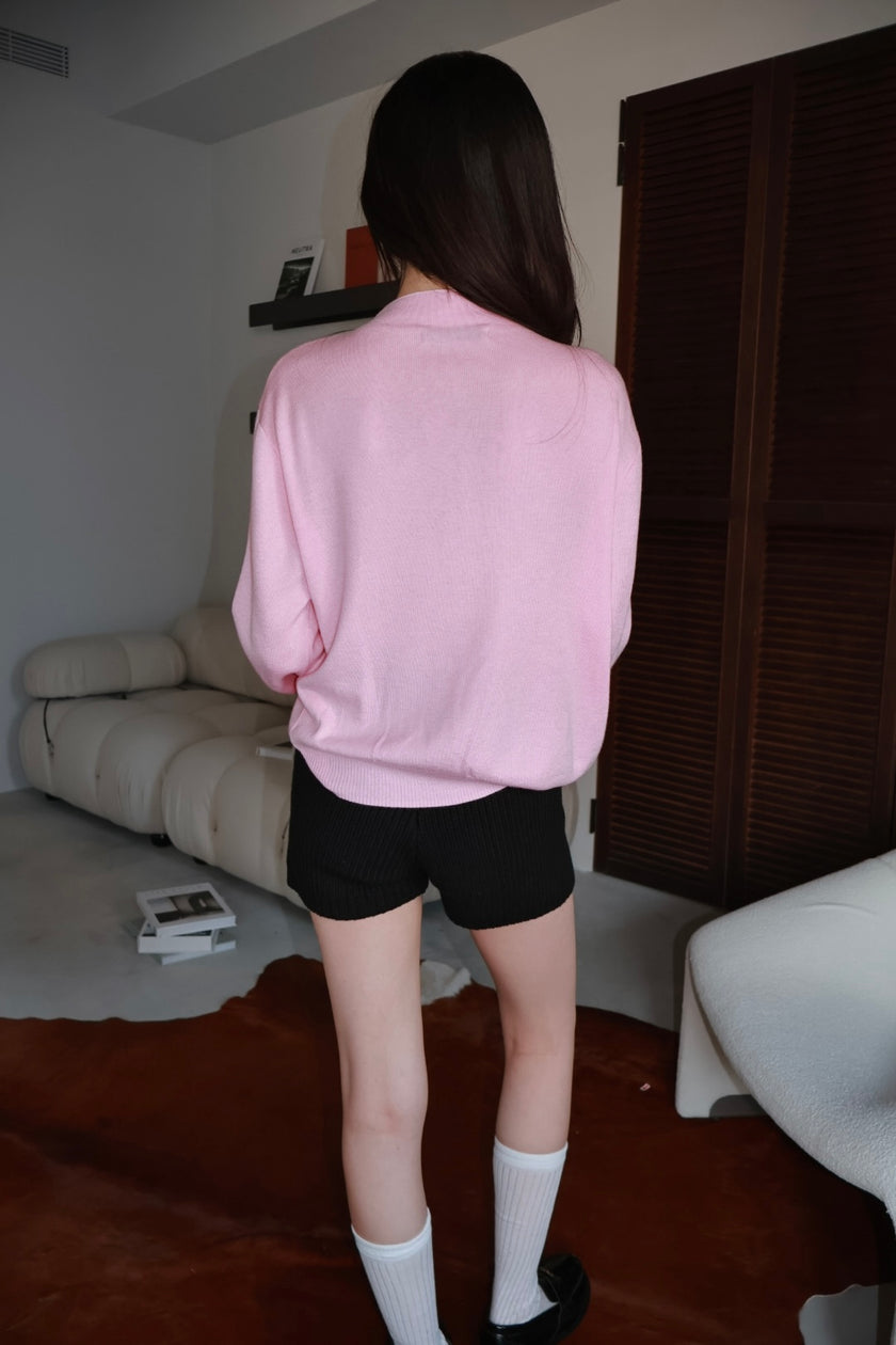 粗針織雙口袋短褲-黑