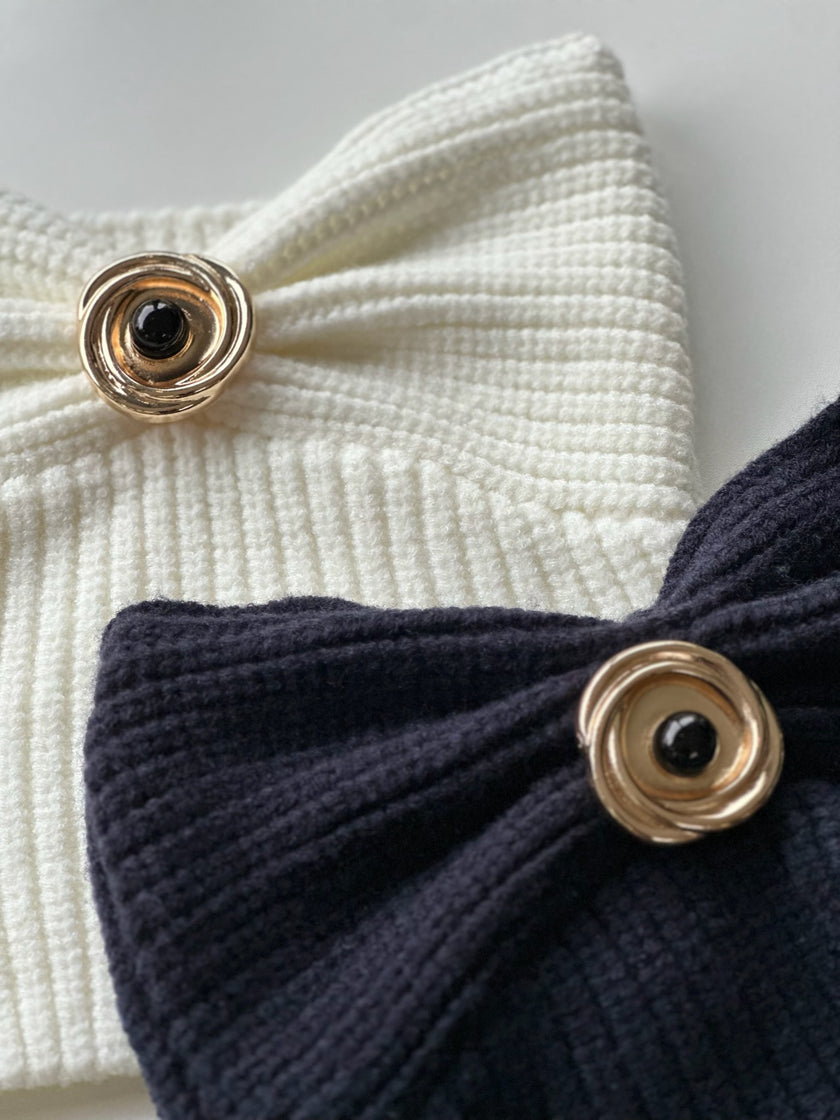 義式鉤織金屬平口上衣-白