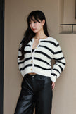 水貂毛工藝外套-條紋