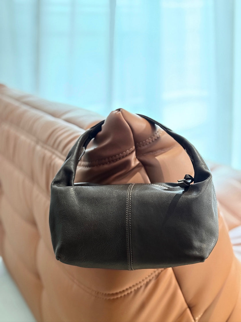 博主真皮肩提包-深咖